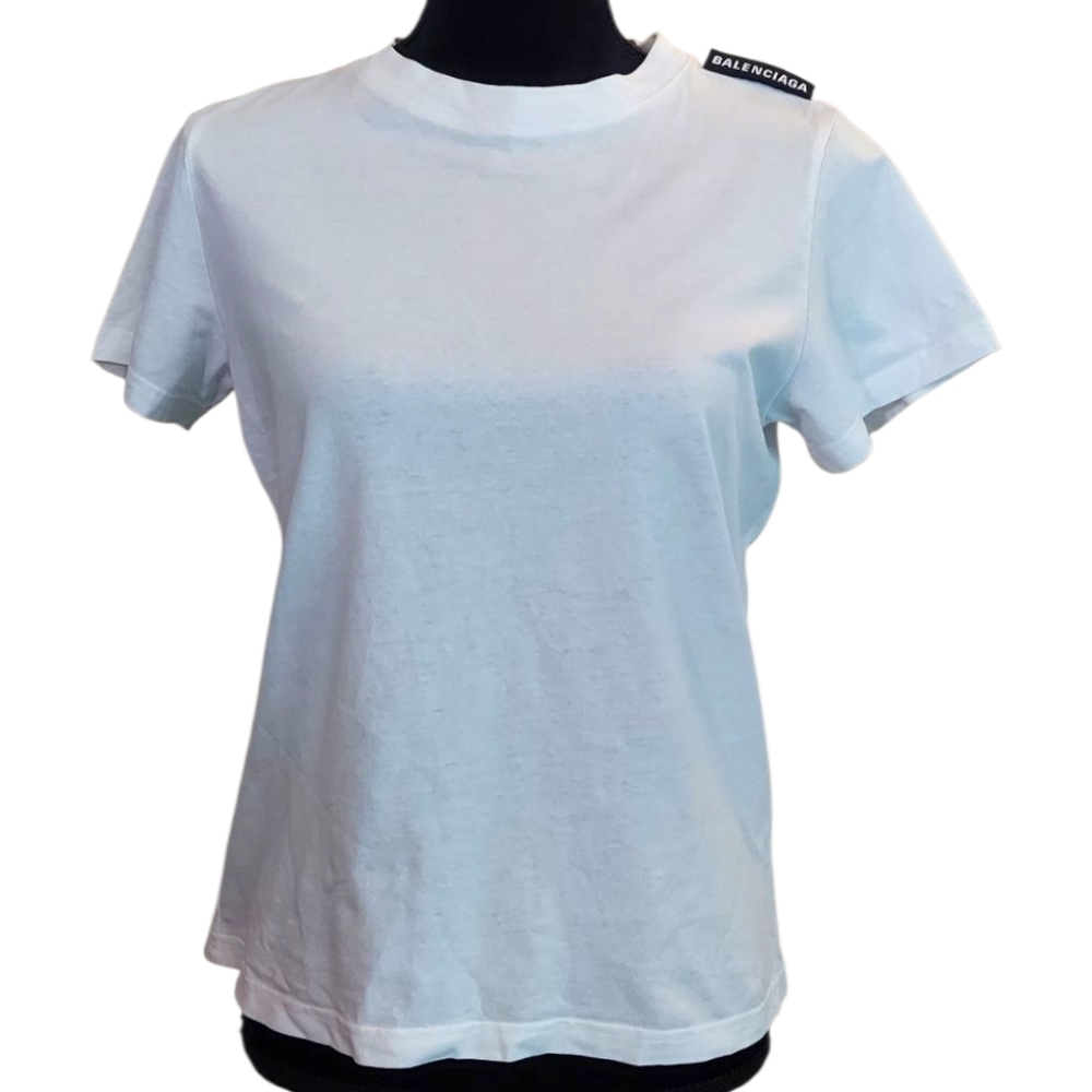 Balenciaga Light Blue Short Sleeve Tee